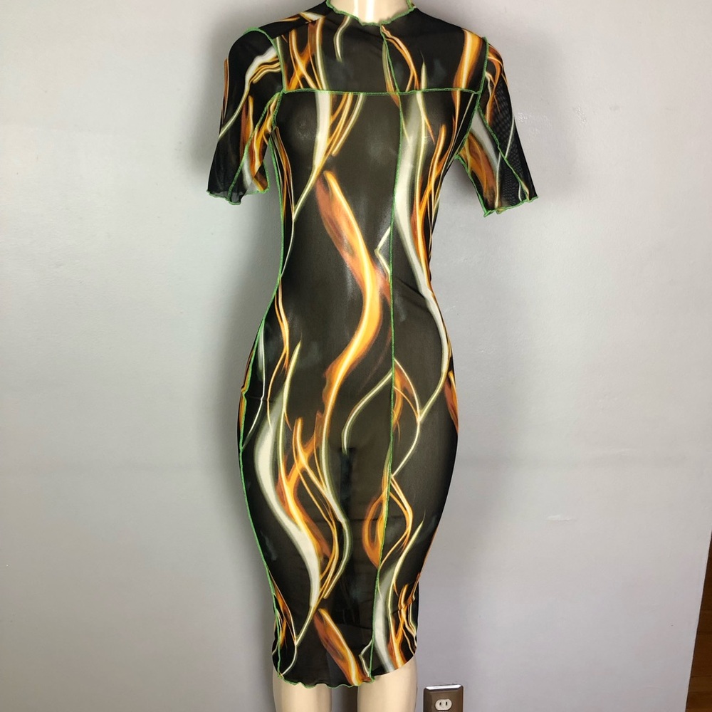 3 for $25 Papaya All Sheer Multicolored Dress Size S